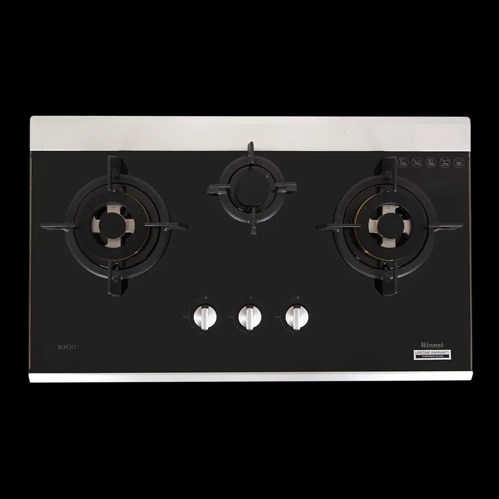 RB-7503D Black Tempered Glass Three Burner Top