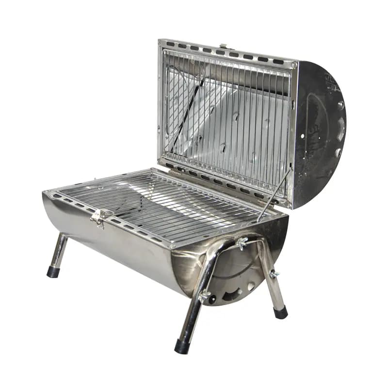 HG-21080S Cylinder S/Steel Charcoal BBQ Grill
