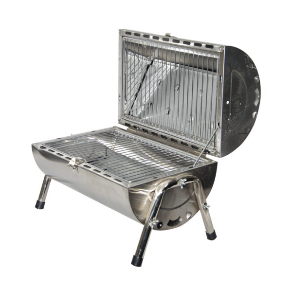 HG-21080S Cylinder S/Steel Charcoal BBQ Grill