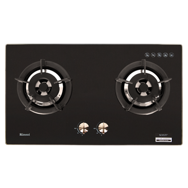 RB-2GHC (BK) Two Burner Tempered Glass Top