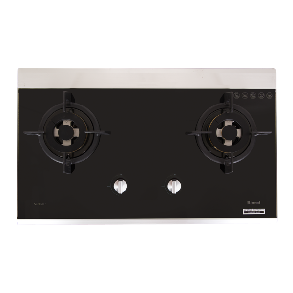 RB-7502D Black Tempered Glass Two Burner Top