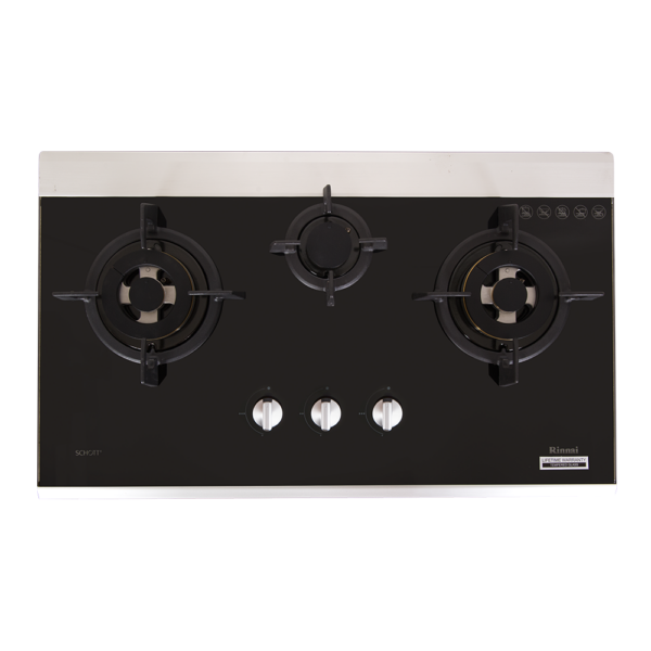 RB-7503D Black Tempered Glass Three Burner Top
