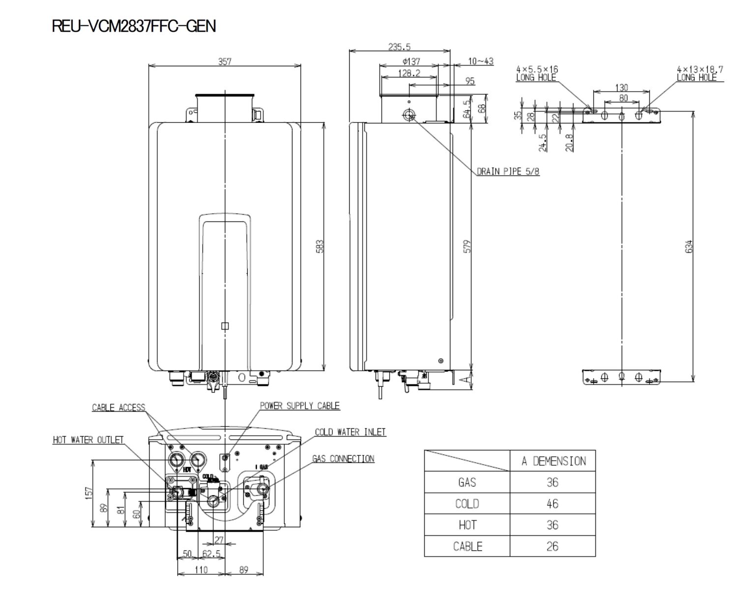 REU VCM2837FFC Technical Diagram