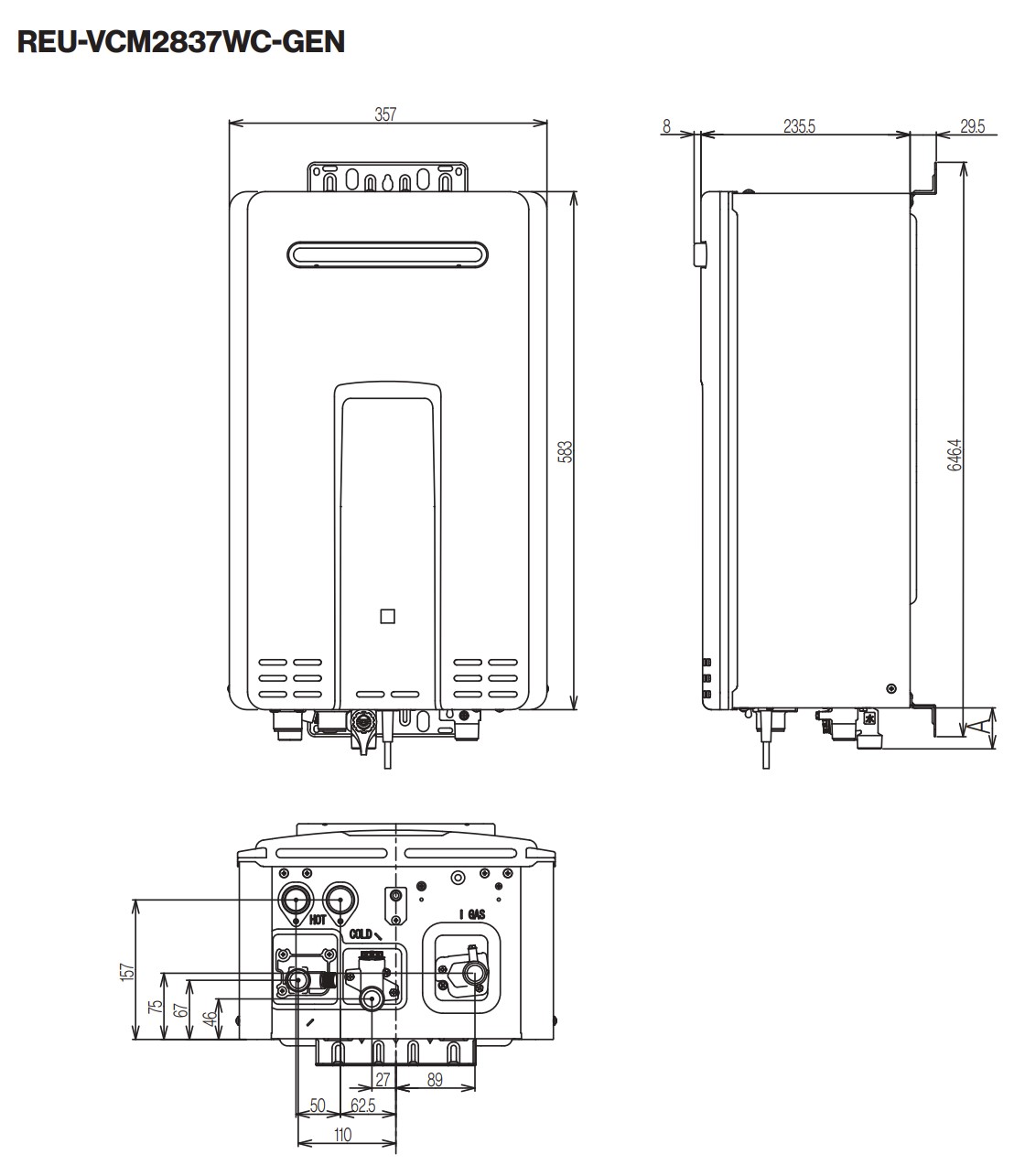 REU VCM2837WC Technical Diagram
